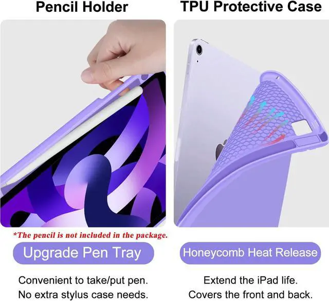 Alt view image 5 of 5 - BLUTLOTUS iPad Keyboard Case for Pro 11-inch, Air 5th/4th Gen 10.9 inch, Backlit Detachable Keyboard, Smart Folio, Purple