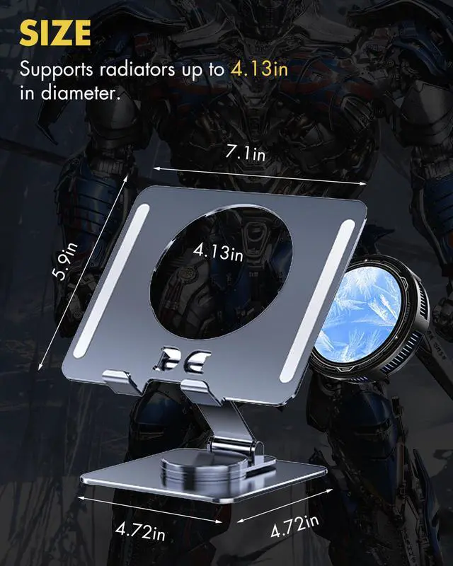 Alt view image 3 of 5 - ACEDAYS iPad Cooler,Magnetic Tablet Cooler for ipad/Surface pro/Samsung Tab,Universal Radiator with Temperature Display for Mobile Gaming,Tiktok Live Streaming(Including Tablet stand Holder)