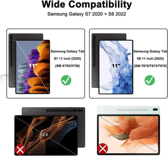 Alt view image 2 of 5 - SSS·GRGB Case for 11" Samsung Galaxy Tab S8 2022/Tab S7 2020(SM-X700/X706/T870/T875/T878) with S Pen Holder, Hard PC Back, Shock Proof Stand Folio Protective Tablet Cover, Auto Wake/Sleep, Navy Blue