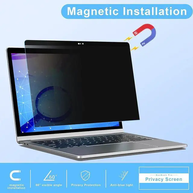 Alt view image 3 of 5 - ZOGEAA Privacy Screen MacBook Pro 15 Inch (2012-2015), Magnetic Removable Anti Blue Light Glare Peep Filter Black Out Screen Protector for Mac 15.4 Inch Laptop Model (A1278 A1286 A1398)