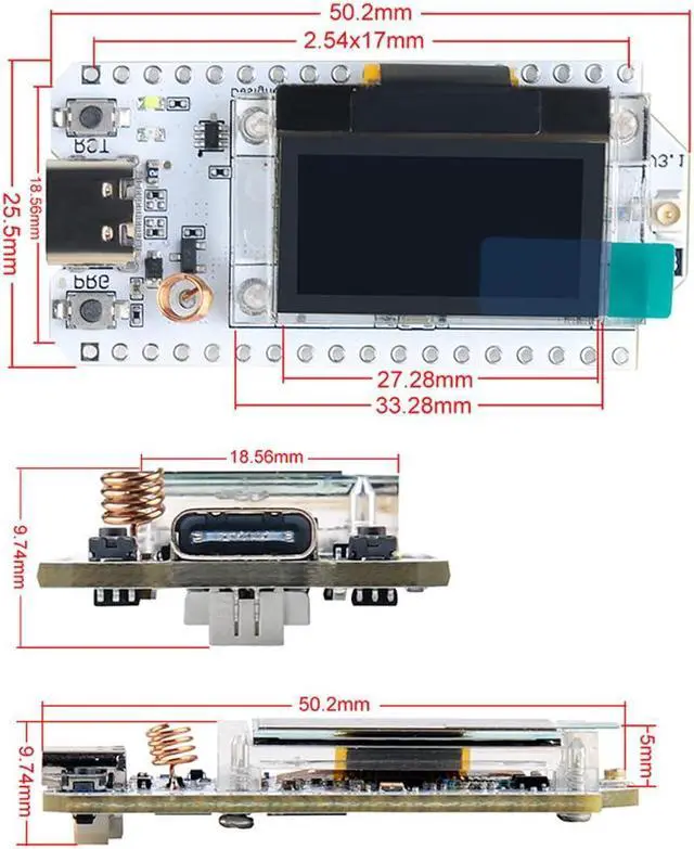 Alt view image 3 of 5 - DIYmalls 915 ESP32 LoRa V3 Board + LoRa Case