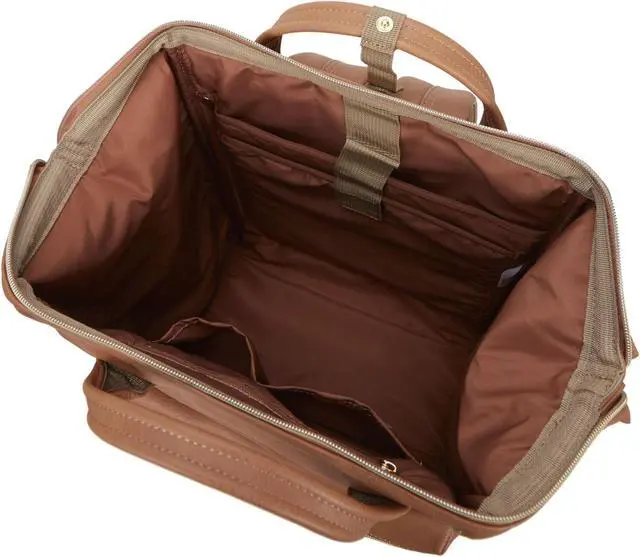 Alt view image 4 of 5 - Kah&Kee Leather Backpack for Women and Men 16-inch Laptop Bag | Teacher Professional, Diaper Bag Backpack, Ideal for Work, School, Nurse, College & Travel (Tan Pink, Large)