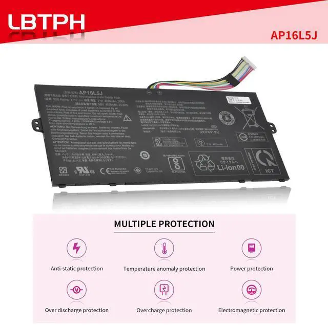 Alt view image 5 of 5 - LBTECH AP16L5J Battery for Acer Swift 5 SF514-52T SF514-52TP-84C9 SF514-52T-526G SF514-53T Chromebook Spin 311 CP311-2H 7.7V 4670mAh 36Wh