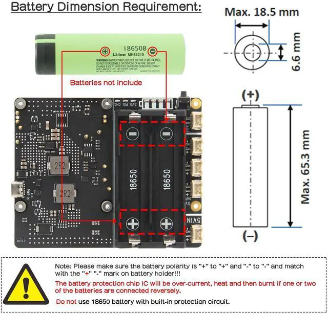 Alt view image 4 of 5 - Geekworm X1201 Ultra-Thin 5V UPS Shield for Raspberry Pi 5 |Max 5.1V 5A Output| Auto Power On|Safe Shutdown|Power Loss Detection