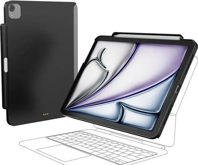 Main image of SwitchEasy CoverBuddy Lite for 2024 iPad Air 11" - Case Compatible with Magic Keyboard for iPad Air (M2), with Apple Pencil Pro Pencil Holder - Black
