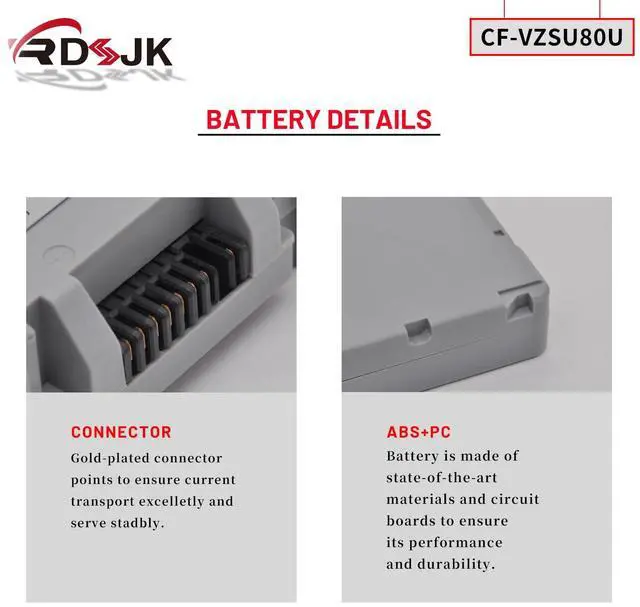 Alt view image 5 of 5 - RDSJ CF-VZSU80U CF-VZSU82U CF-VZSU83U VZSU80U Laptop Battery for Panasonic Toughbook CF-C2 CF-C2AECCHCE Tablet PC CFC2 Series 10.8V 70Wh 6800mAh