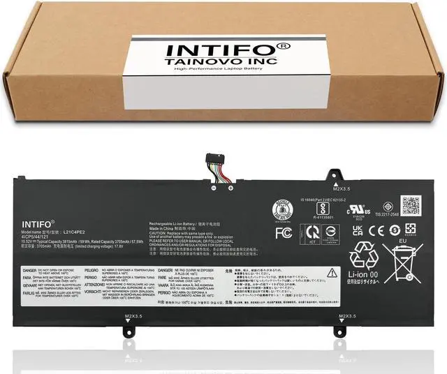 Alt view image 2 of 5 - INTIFO 59Wh L21C4PE2 Laptop Battery Compatible with Lenovo Yoga 6-13ALC7 6-13ABR8 Series L21D4PE1 L21M4PE2 5B11F29411 5B11N47428 5B11N47462 5B11F29421 5B11F29414 5B11N47499 [15.52V 3815mAh 4-Cell]