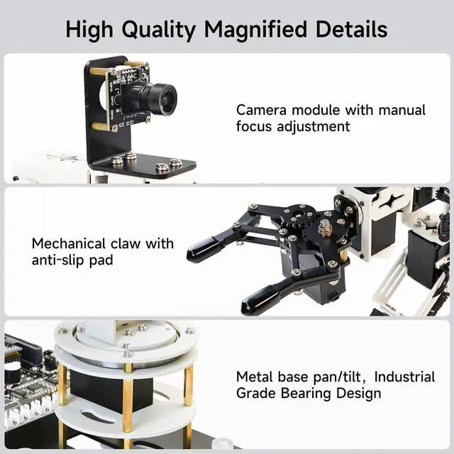 Alt view image 4 of 5 - Yahboom Robot Arm ROS Virtual Machine as Controller Programmable AI Visual Recognition 6DOF Mechanical Arm Research Robot DOFBOT-SE (VM Software Not Support MAC)