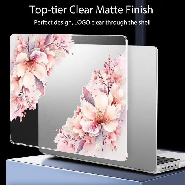 Alt view image 4 of 5 - Tuiklol for M4 MacBook Pro 14 inch Case 2024 2023 2022 2021 Model A3112 A3401 A3185/A2918 A2992 M3/A2779 M2/A2442 M1/Pro/Max Chip, Bracket Hard Shell Case with Screen Protector,Pink Big Flower