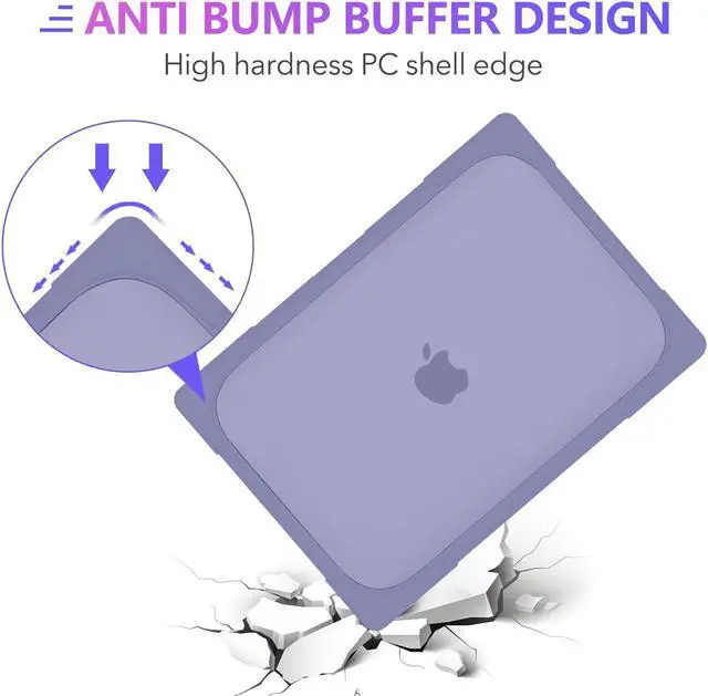 Alt view image 4 of 5 - MEEgoodo for MacBook Air 13.6 inch Case 2025 2024 2022 (A3240/A3113/A2681) with M4/M3 M2, Laptop Hard Shell for MacBook Air 13", Cover with Heavy Duty Rugged Shockproof Kickstand, Lavender Grey