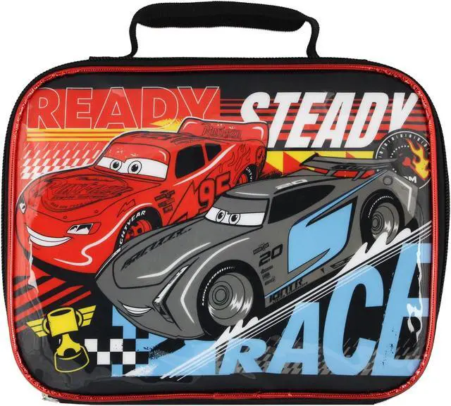 Alt view image 4 of 5 - Disney Cars Taking The Lead Lightning McQueen Jackson Strom 17" Backpack Lunch Box 5pc Set