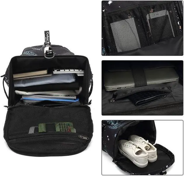 Alt view image 5 of 5 - Kalesi Cool Gym Duffle Bag Backpack 4-Way Waterproof with Shoes Compartment for travel Sport Hiking laptop Lightweight