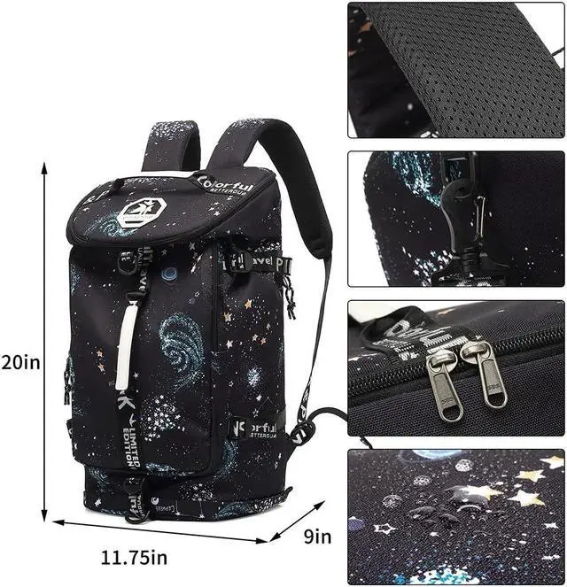 Alt view image 2 of 5 - Kalesi Cool Gym Duffle Bag Backpack 4-Way Waterproof with Shoes Compartment for travel Sport Hiking laptop Lightweight