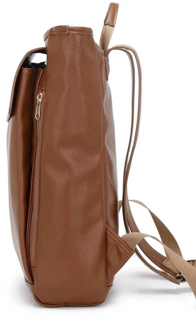 Alt view image 3 of 5 - Kah&Kee Leather Laptop Backpack for Women with 14-inch Laptop Compartment Ideal for Teachers, College Students and Work