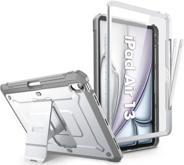 Main image of SUPCASE for iPad Air 13 Inch Case M3/M2 (2025/2024) with Pencil Holder (Unicorn Beetle Pro), [Built-in Screen Protector & Stand] [Military-Grade Protection] Rugged Cover for iPad Air 13 Inch, White