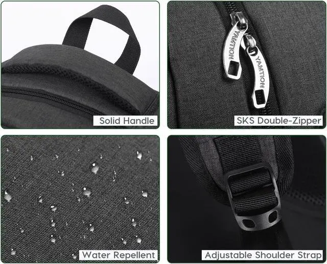 Alt view image 3 of 5 - YAMTION Backpack for Men and Women,School Backpack for Teenager,15.6 inch Laptop Bookbag with USB Charging port for Business Work College Travel Trip