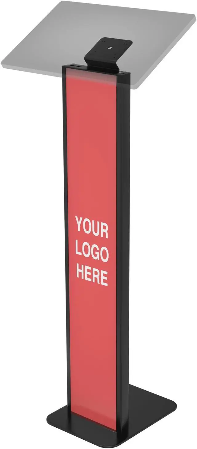 Alt view image 2 of 5 - Floor Stand Kiosk - CTA Heavy-Duty VESA Compatible Floor Stand w/Interior Cable Routing System and Scratch Resistant Padding on Weighted Base w/Support Brackets  Black (ADD-PARAFSV)