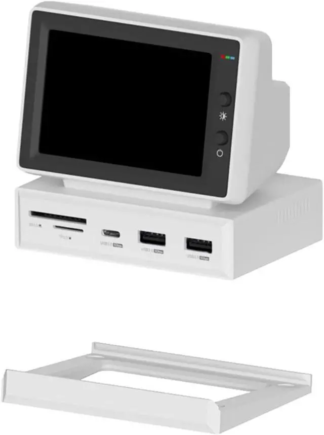 Alt view image 2 of 5 - 3.5inch Vintage Secondary Screen Monitor, Computer Temp Monitor, PC Sensor Panel Display, PC Temperature Display, Support HDMI USB 3.0 Hub SD3.0 TF Card Reader