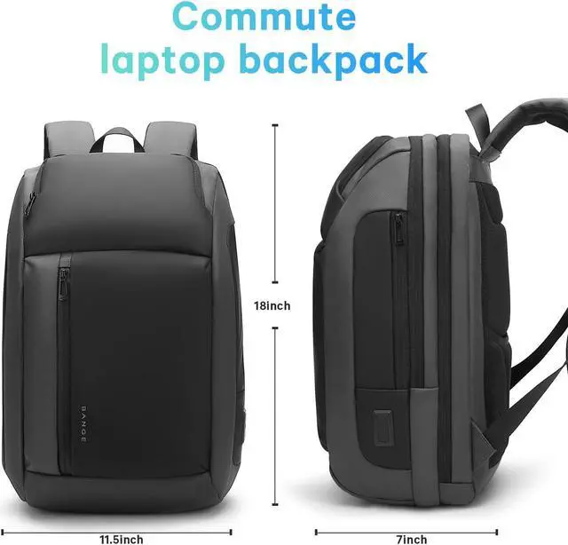 Alt view image 3 of 5 - BANGE Travel BackpacksOvernight Laptop Carry-On Backpack for Airplanes Waterproof 15.6 inch Laptop Backpack for Men and Women (Grey)