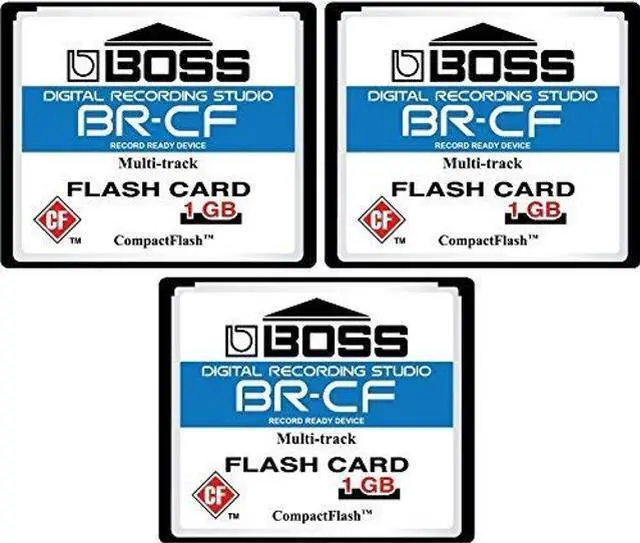 Main image of Boss Roland 3-Pack 1GB BR-CF CompactFlash CF Memory Card for BR-600, BR-864, BR-900CD, MC-808 (3Pack)