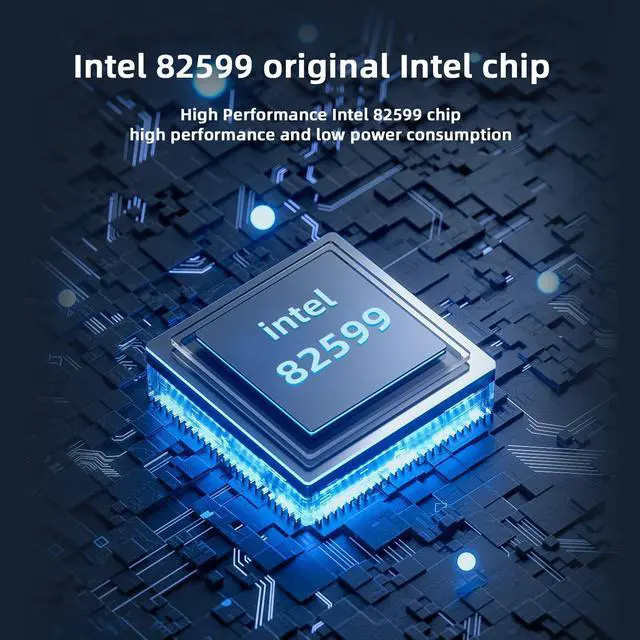 Alt view image 2 of 5 - Buacoz PCI-E X8 10G Dual SFP+ Port Fiber Optic Network Card, X520-DA2 with Intel 82599 Chip Ethernet Adapter Server E10G42BF Support Windows Server/Linux/VMware