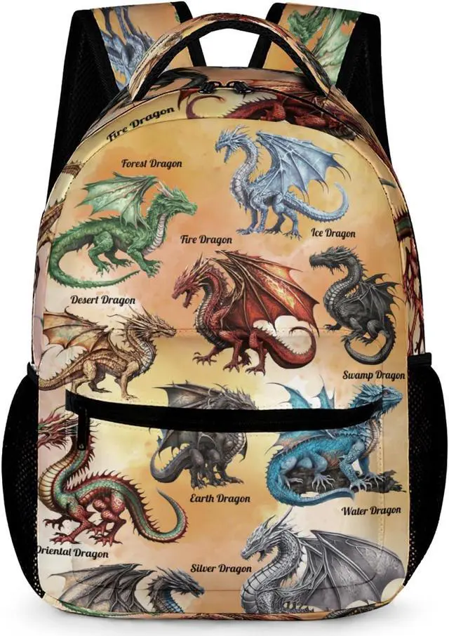 Main image of Catilo Dragon Backpack for Boys Girls, Elementary Middle High School Bookbags for Teen Kids, Large Travel Laptop Back Packs for College Students Women Men, Durable Lightweight School Bags