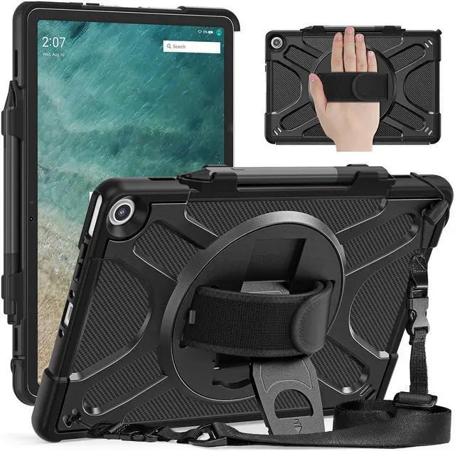 Main image of DreamerX for  Kindle Fire Max 11 13th Generation Case 2023, Heavy Duty Rugged Shockproof Case with Rotating Stand Hand Strap Shoulder Strap Pen Holder, Compatible with Type Cover Keyboard, Black