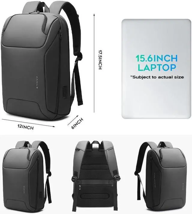 Alt view image 3 of 5 - FUTURE AESTHEICS Business Laptop Backpack for Men,Women15.6 Inch Water Resistant Travel smart Laptop Backpack Carry On Backpack with USB Charging PortLarge Business Work Durable Computer Bag