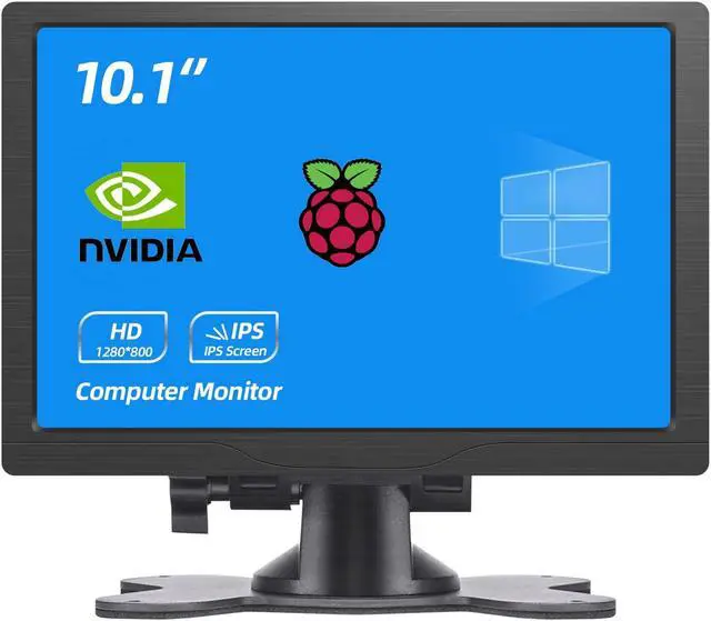 Main image of HMTECH 10.1 Inch HDMI Monitor 1280X800 Portable HD VGA Monitor LCD IPS Screen w/Dual-Speaker for Raspberry pi/PC/Laptop/TV/Camera/Gaming