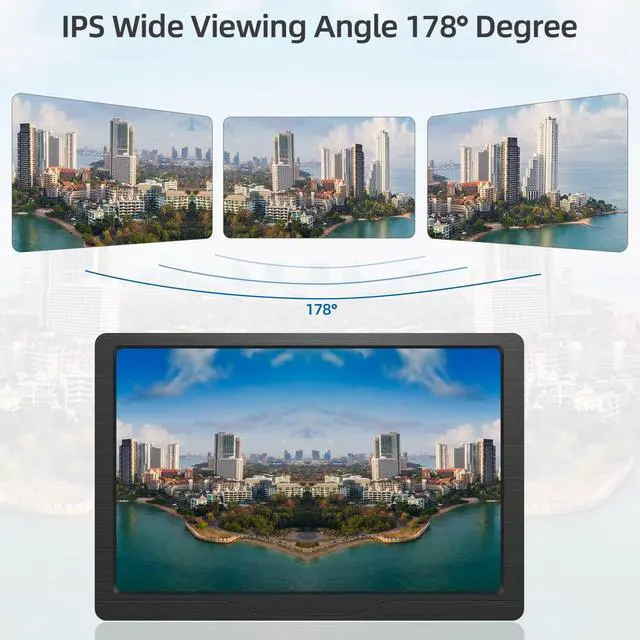Alt view image 4 of 5 - HMTECH 10.1 Inch HDMI Monitor 1280X800 Portable HD VGA Monitor LCD IPS Screen w/Dual-Speaker for Raspberry pi/PC/Laptop/TV/Camera/Gaming