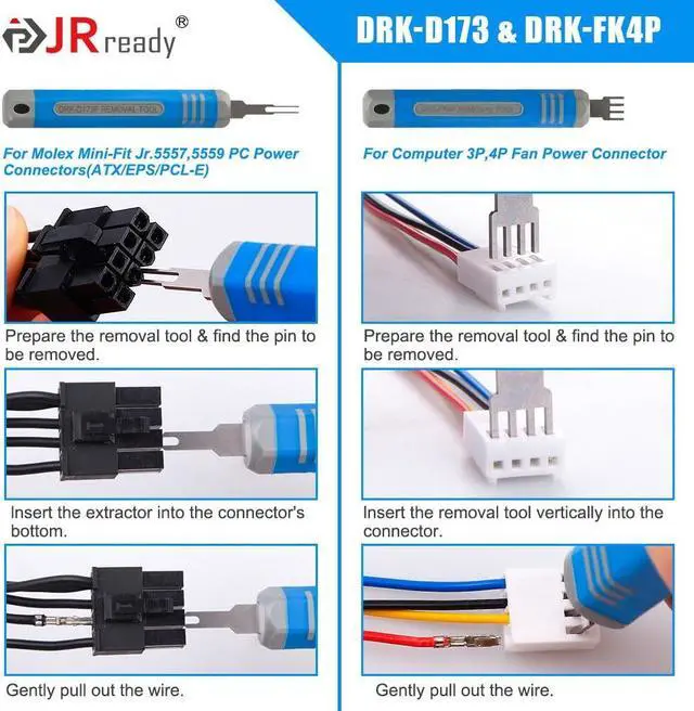 Alt view image 5 of 5 - JRready ST5253-22-P Pin Extractor Tool Kit 22PCS Terminal Release Tools for Deutsch AMP Molex Delphi JST & More Automotive & Computer Terminal Removal Tool Kit Terminal Ejector Tool Kit