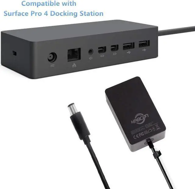 Alt view image 3 of 5 - KABCON Surface Dock Charger, 90W 15V 6A Power Supply, Compatible with Microsoft Surface Docking Station (PD9-00003), Model 1749, Black, USB, 6.2Ft Power Cord with Storage Pouch
