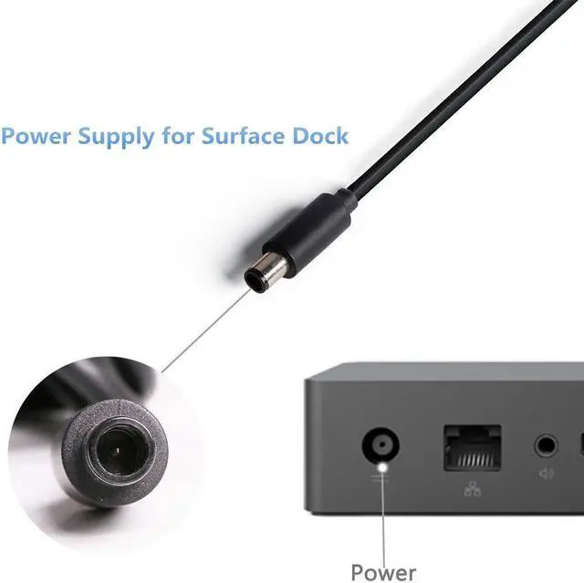 Alt view image 4 of 5 - KABCON Surface Dock Charger, 90W 15V 6A Power Supply, Compatible with Microsoft Surface Docking Station (PD9-00003), Model 1749, Black, USB, 6.2Ft Power Cord with Storage Pouch