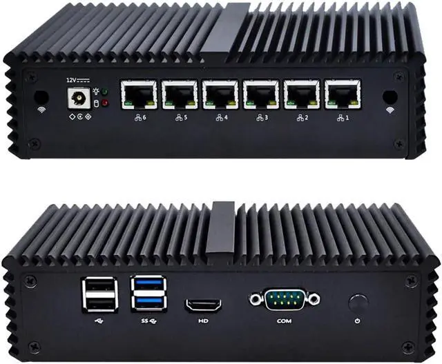 Main image of KETUOPU Industrial Mini PC Firewall Appliance Intel Core i5-7200U, 8G DDR4 RAM 64G SSD, Desktop Computer with 6 Gigabit LAN Mini Host AES-NI Router Firewall Support Linux