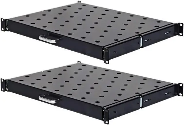Main image of Aeons 1U 19-inch Sliding Rack Server Shelf Vented Sliding 4 Post Rack Mount 14" Shelf Adjustable Mounting Depth 14.4-15.5" Heavy Duty IT Network Cabinet Enclosure Equipment 2-Pack