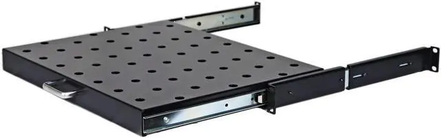 Alt view image 2 of 5 - Aeons 1U 19-inch Sliding Rack Server Shelf Vented Sliding 4 Post Rack Mount 14" Shelf Adjustable Mounting Depth 14.4-15.5" Heavy Duty IT Network Cabinet Enclosure Equipment 2-Pack
