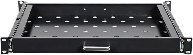 Alt view image 4 of 5 - Aeons 1U 19-inch Sliding Rack Server Shelf Vented Sliding 4 Post Rack Mount 14" Shelf Adjustable Mounting Depth 14.4-15.5" Heavy Duty IT Network Cabinet Enclosure Equipment 2-Pack