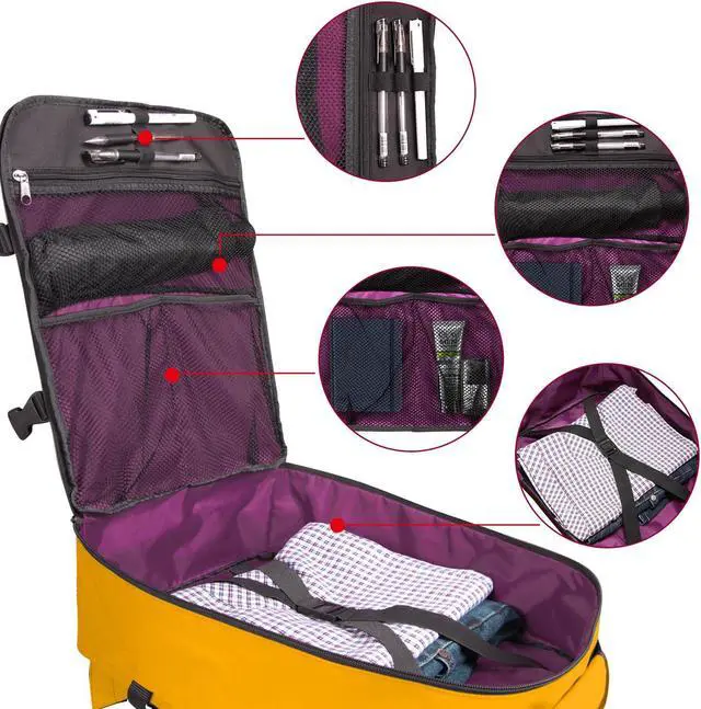 Alt view image 4 of 5 - Rangeland Lightweight Under-seat Backpack for Clothes Travel Overnight Women Men, 15.6 Laptop Minimalist Backpack, Stylish and Casual, Papaya