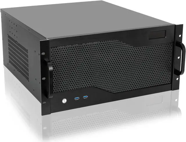 Main image of RackChoice 5U rackmount Server Chassis Support Liquid Cooling Compatibility up to Elevated 360mm Radiator, 1xPS2+1xSFX PSU (Black)