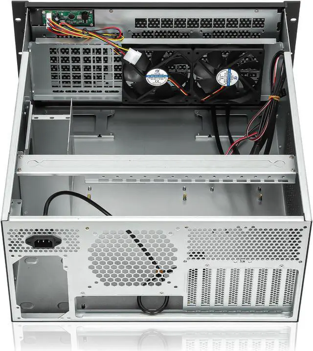 Alt view image 2 of 4 - RackChoice 5U rackmount Server Chassis Support Liquid Cooling Compatibility up to Elevated 360mm Radiator, 1xPS2+1xSFX PSU (Black)