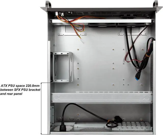 Alt view image 4 of 4 - RackChoice 5U rackmount Server Chassis Support Liquid Cooling Compatibility up to Elevated 360mm Radiator, 1xPS2+1xSFX PSU (Black)