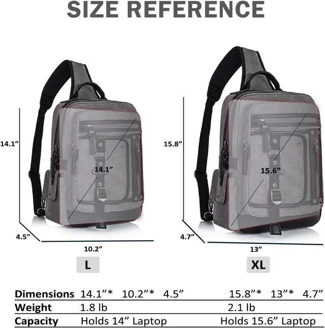 Alt view image 3 of 5 - Schkleier Messenger Bag for Men Canvas Sling Bag Crossbody Backpack Laptop Shoulder Bag Hiking Daypacks Casual Tactical