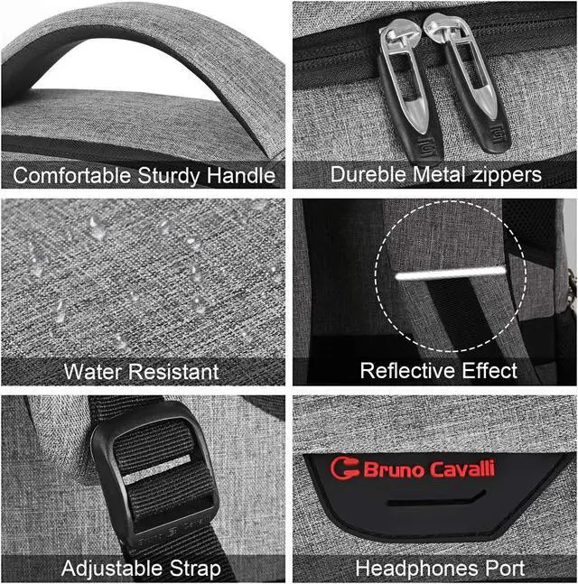 Alt view image 4 of 5 - Laptop Backpack,Business Travel Anti Theft Slim Durable Laptops Backpack with USB Charging Port,Water Resistant College Computer Bag for Women & Men Fits 15.6 Inch Laptop and Notebook - Grey