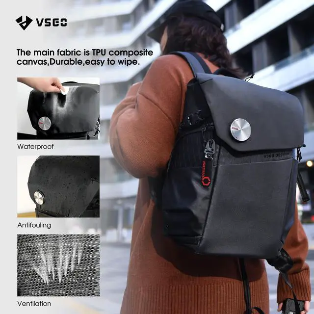 Alt view image 4 of 5 - VSGO Black Snipe Camera Backpack 16L  Lightweight 1.1kg Professional DSLR/SLR Photography Bag for Sony, Canon, Nikon Cameras, DJI Stabilizers, Travel & Outdoor Use