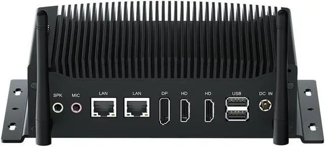 Main image of WEIDIAN Fanless PC, Industrial Mini PC, Core i7-10810U (up to 4.90 GHz), 2HD+DP Triple Display, 2RS232/RS422/RS485 COM, 2RJ45 LAN, 6USB, GPIO, WiFi, BT, Win11, Linux, Ubuntu(32GB RAM 1TB SSD)