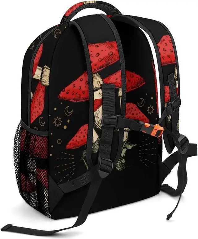 Alt view image 5 of 5 - Xvx-Boom Mushroom Moon Backpack Print Work Leisure Travel Schoolbag Adjustable Practical Gift Unisex Laptop Backpack One Size