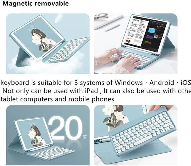 Alt view image 2 of 5 - Galaxy Tab S9+/S9 Plus 12.4'' 2023 SM-X810/X816B/X818U keyboard case with mouse Magnetic Detachable Bluetooth keyboard with S Pen holder Slim folio leather case (Tab S9+ (2023), Purple)