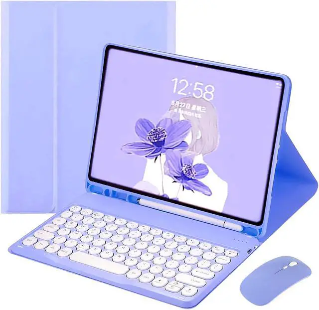 Main image of Galaxy Tab S9+/S9 Plus 12.4'' 2023 SM-X810/X816B/X818U keyboard case with mouse Magnetic Detachable Bluetooth keyboard with S Pen holder Slim folio leather case (Tab S9+ (2023), Purple)