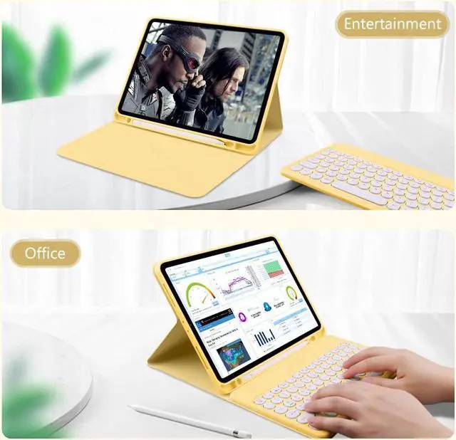 Alt view image 3 of 5 - Galaxy Tab S9+/S9 Plus 12.4'' 2023 SM-X810/X816B/X818U keyboard case with mouse Magnetic Detachable Bluetooth keyboard with S Pen holder Slim folio leather case (Tab S9+ (2023), Purple)