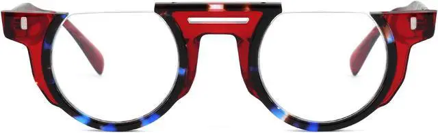 Alt view image 2 of 5 - Zeelool Classic Half-frame Round Blue Light Blocking Glasses for Men ZJGA332547-05 Red